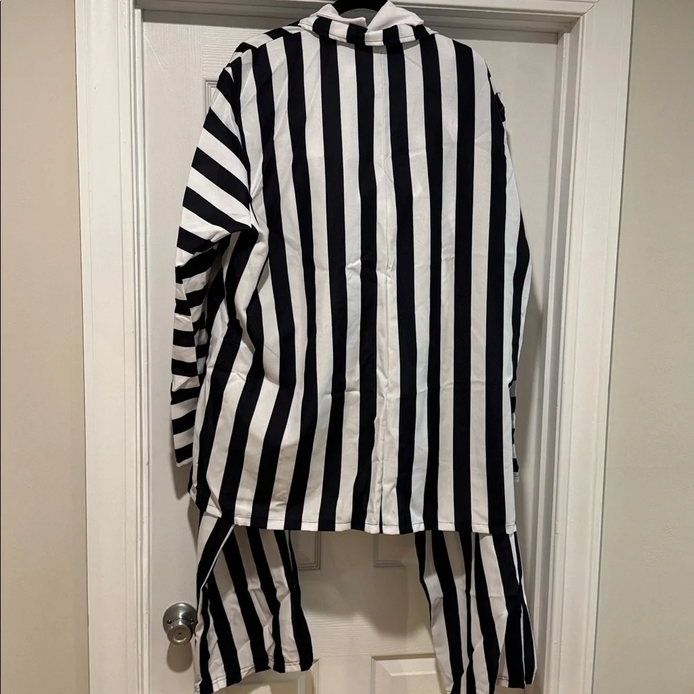 Beetlejuice Suit - Black and White Striped - Mens Size 3X